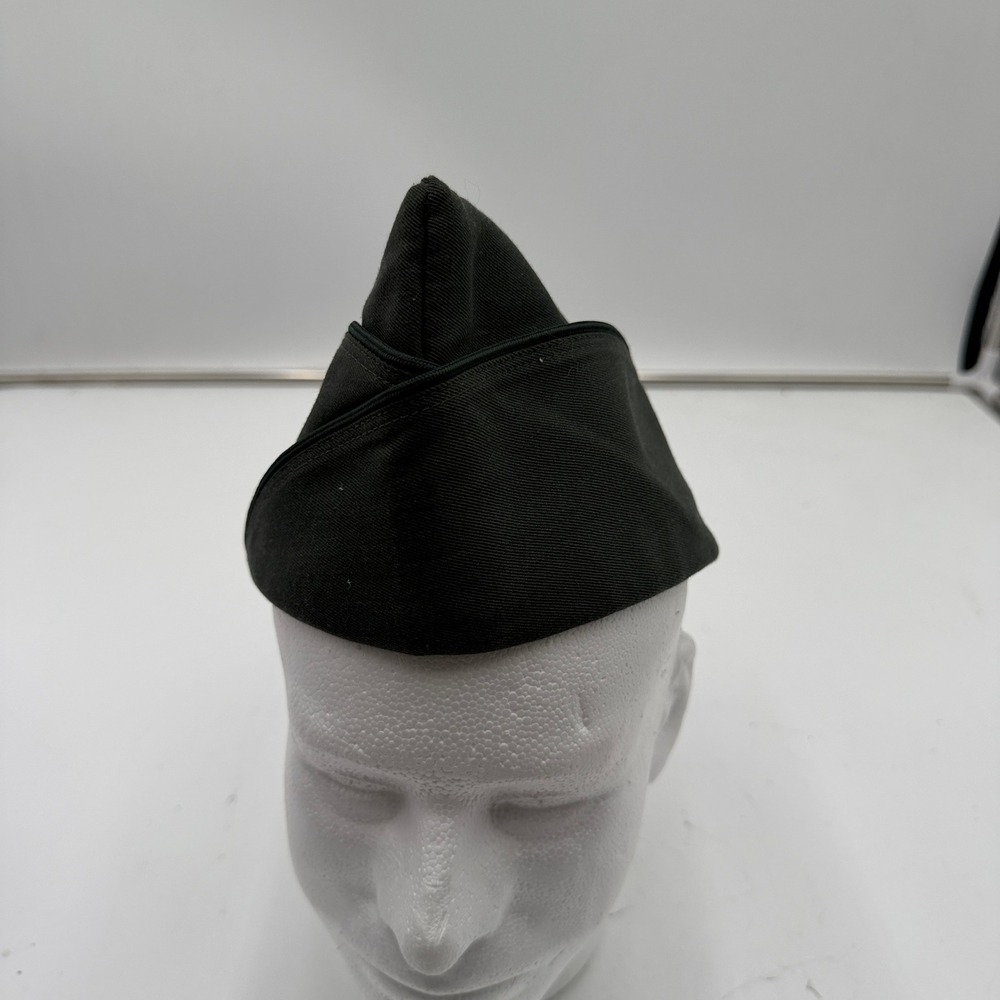 Military Garrison Cap AG-344 Gabardine Poly Wool Army Green Hat Mens 7 1/8
